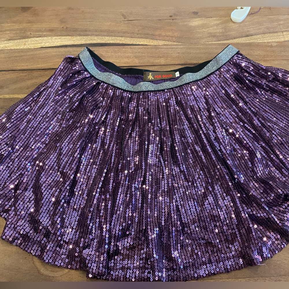 Sparkling Purple Sequin Skirt for Kids